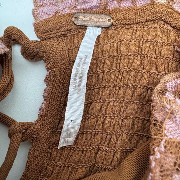 NEW FREE PEOPLE Lucinda Floral Lace Midi Dress Stretchy sz M Coquette Romantic - Picture 10 of 12